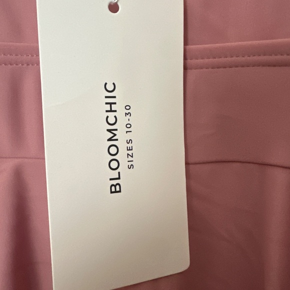 BloomChic Rose Pink V-Neck Fit & Flare Dress - Plus Size - Picture 3 of 3